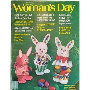 Vintage Woman’s Day Magazine March 1975 Lifestyle Home Decor Easter Recipes GUC